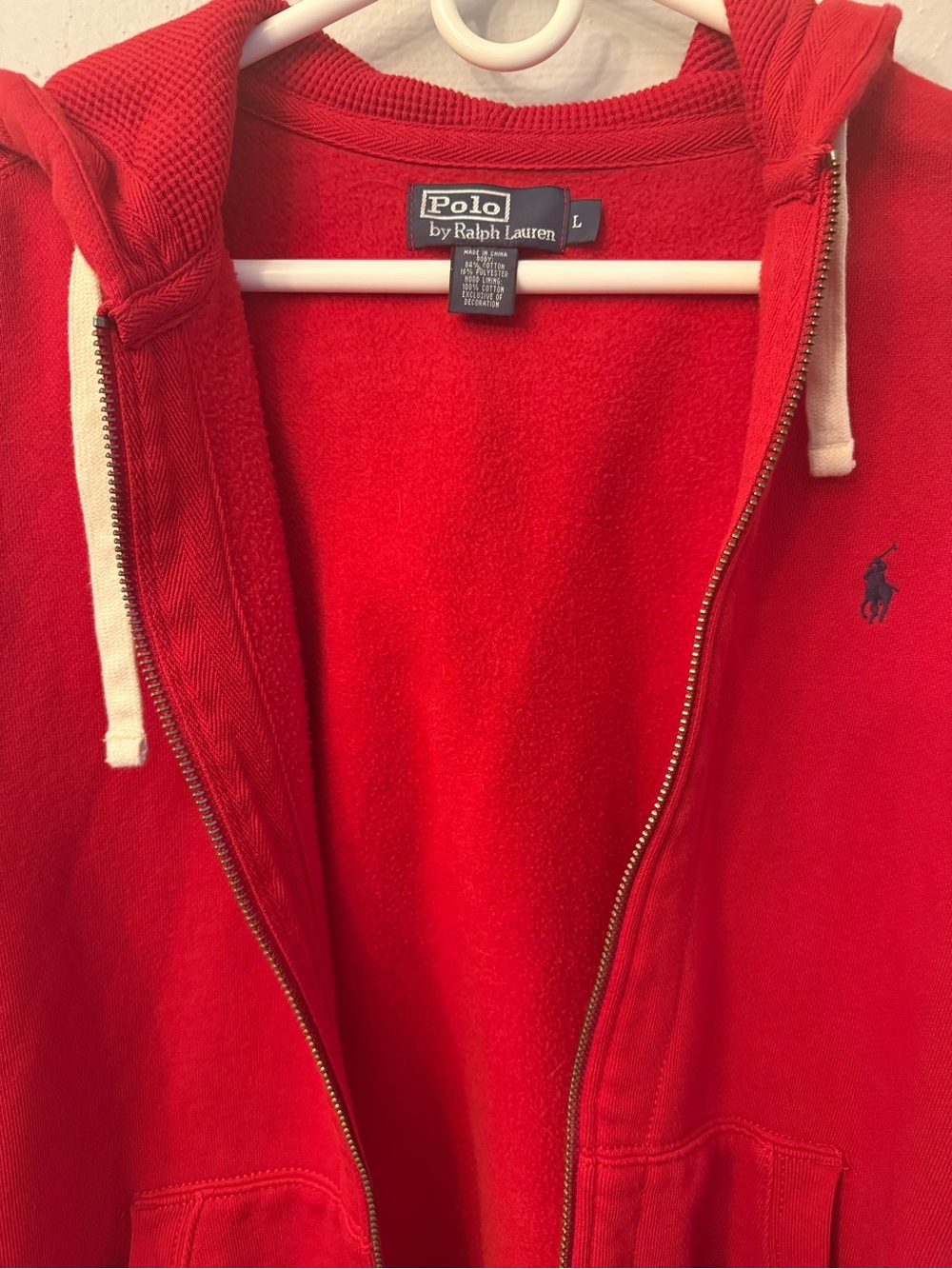 POLO Ralph Lauren Red Zip-up Hoodie - Picture 6 of 6